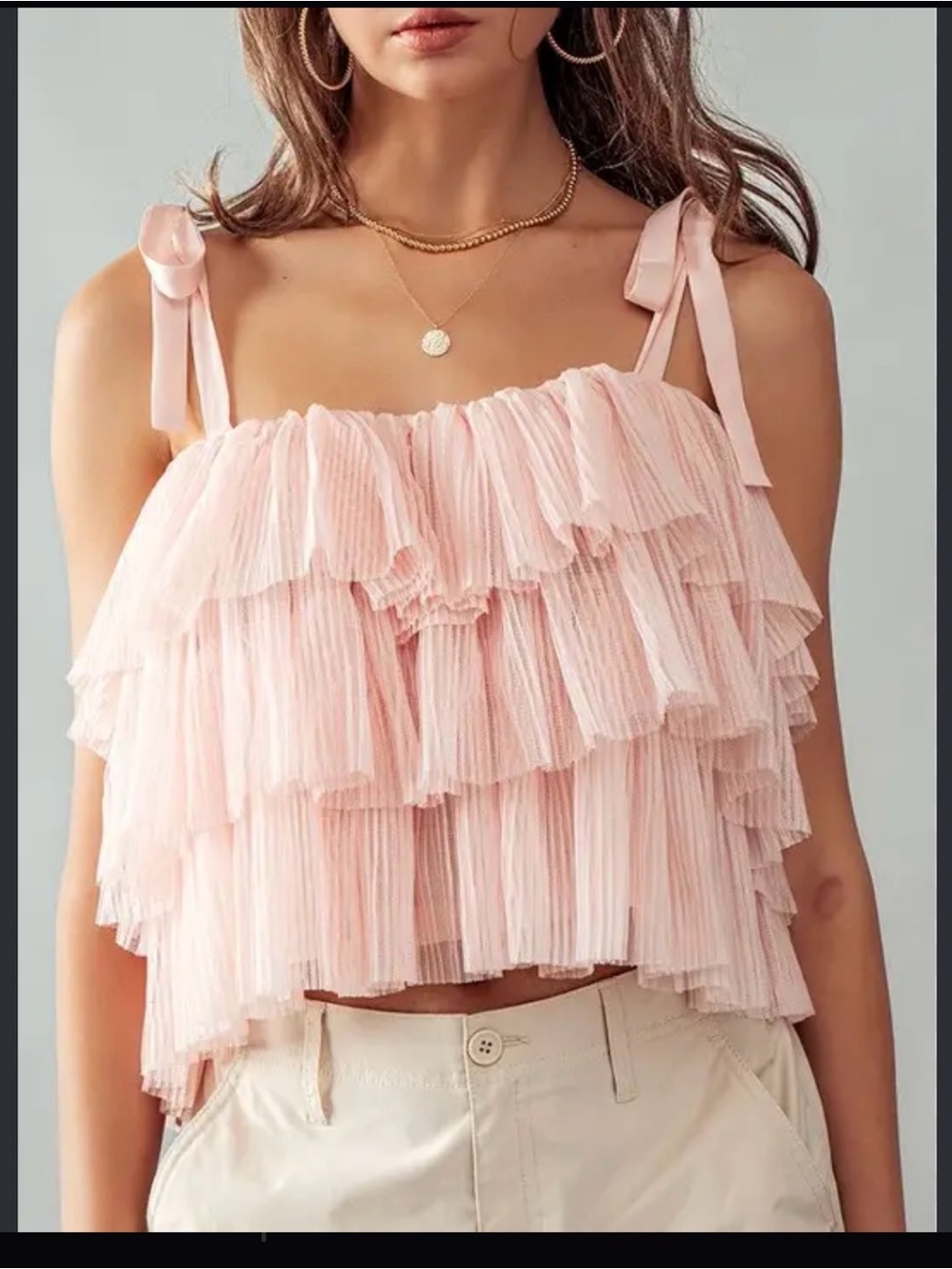 Light pink ruffle top